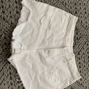 High waisted denim shorts